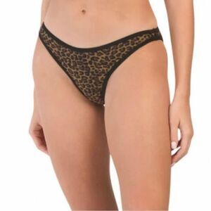 Kendall + Kylie 2 Tone Leopard Cheeky Bikini Bottoms M New NWT
